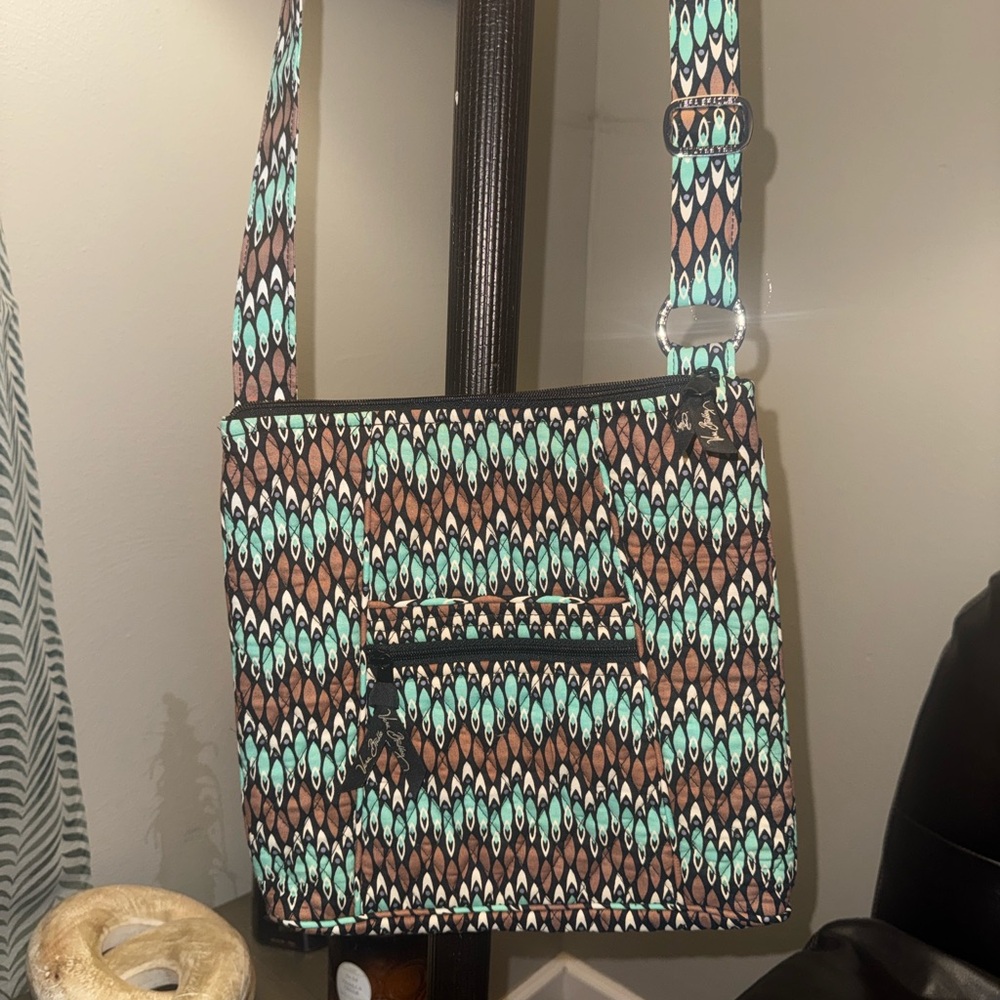 Vera Bradley Stylish Brown and Teal Patterned Women's Bag